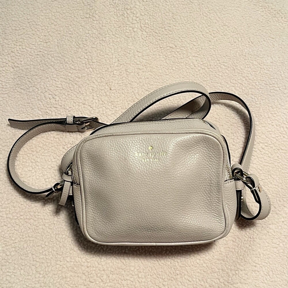 Kate Spade Crossbody Bag Pebbled Leather Pyper Mulberry Street Double Zip Purse
